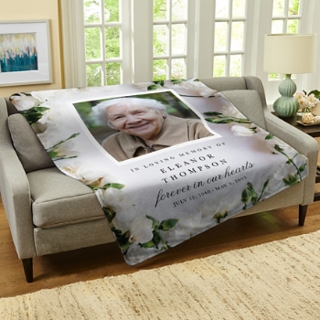 Heavenly Memories Sympathy Personalized Photo Plush Blanket