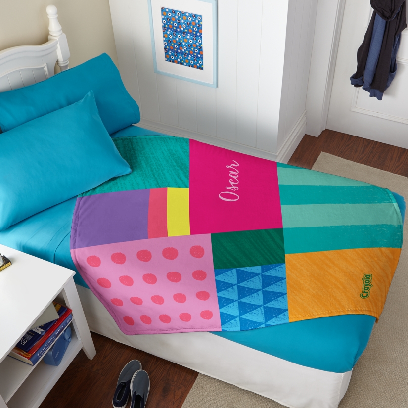 Crayola™ Colorblock Mixed Shapes Plush Blanket at Gifts.com
