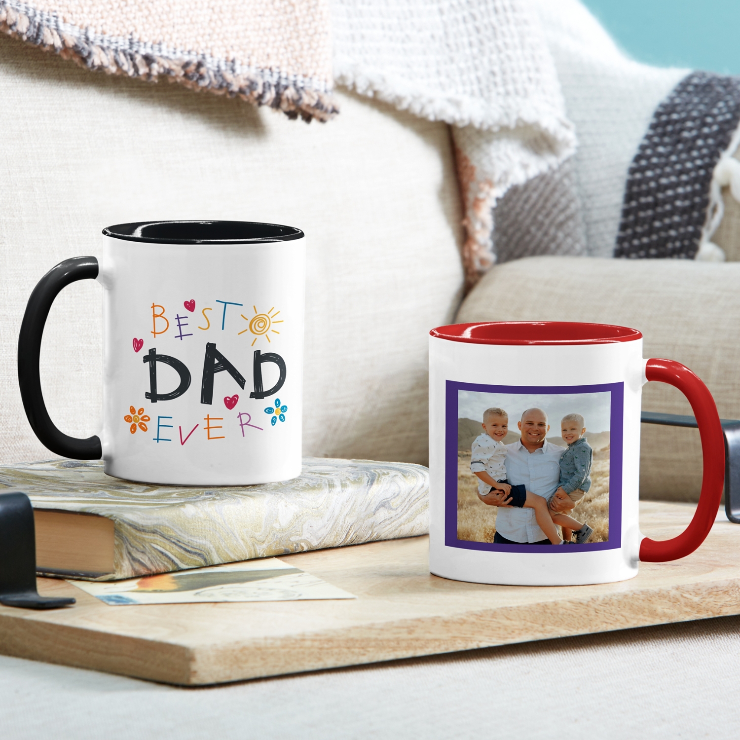 Best Dad Ever Doodle Art Photo Mug