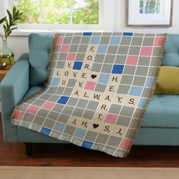 Scrabble® Love You Photo Throw Blanket