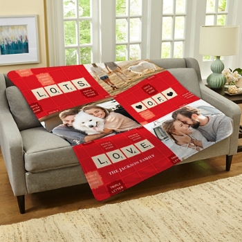 Scrabble® Lots of Love Photo Plush Blanket