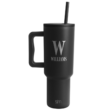 Simple Modern 40 oz. Tumbler-Initial & Name-Midnight Black
