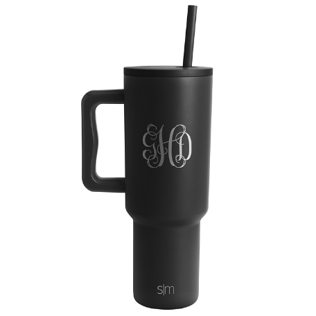 Simple Modern 40 oz. Tumbler-Script Monogram-Midnight Black