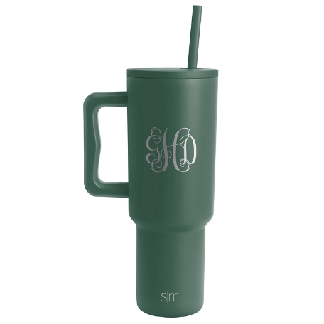 Simple Modern 40 oz. Tumbler-Script Monogram-Forest