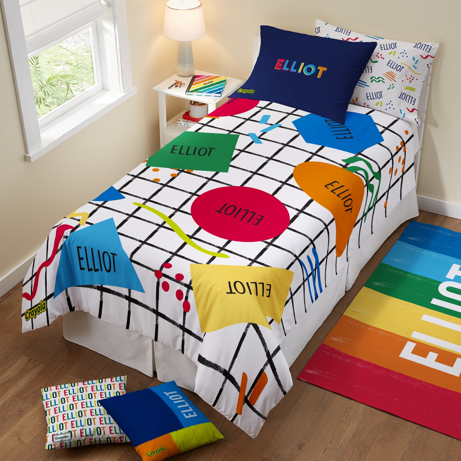 Crayola™ Geo Shapes Grid Duvet Cover