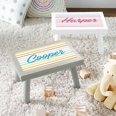 Name in Stripes Step Stool