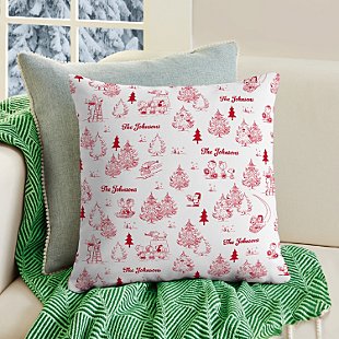 PEANUTS® Holiday Toile Pattern Throw Pillow