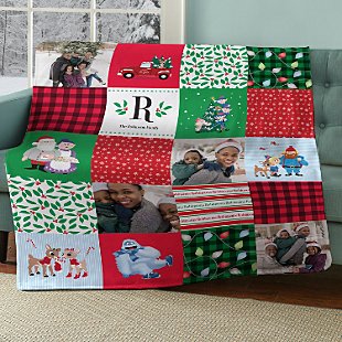 Rudolph® Quilt Pattern Photo Plush Blanket
