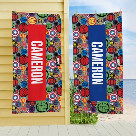 Marvel Icon Pattern Beach Towel