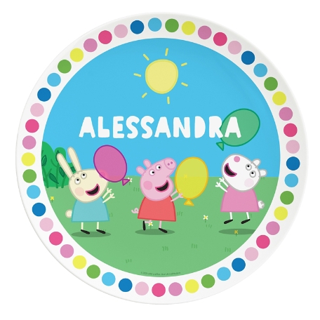 Peppa Pig Group Balloons Plate