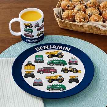 Tonka Multi Trucks Pattern Personalized Tableware