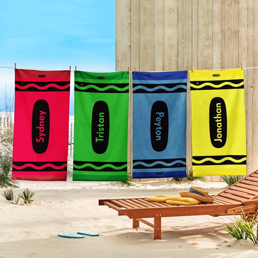 Crayola™ Crayon Personalized Beach Towels | Personal Creations