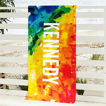 Crayola™ Paint Splatter Personalized Beach Towel