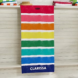 Crayola™ Rainbow Stripes Personalized Beach Towel