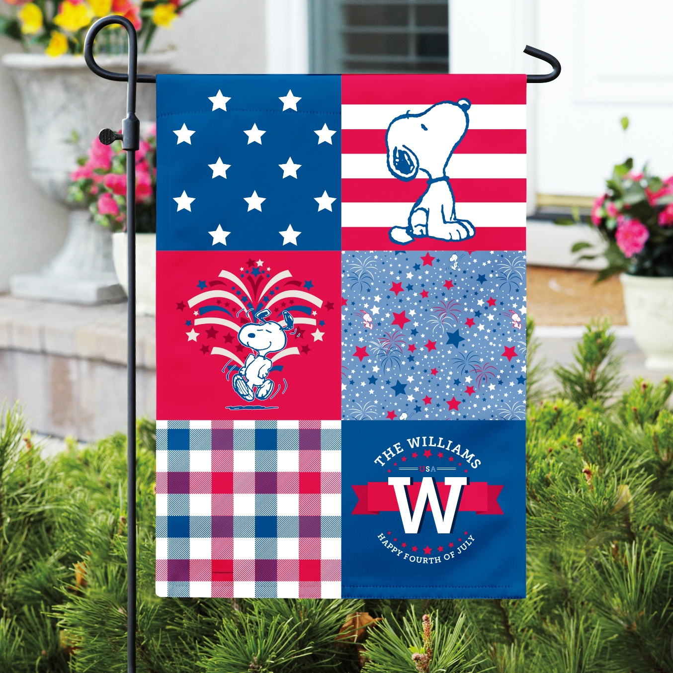 PEANUTS® Americana Multi Square Garden Flag