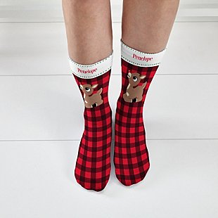 Rudolph® Plaid Holiday Socks