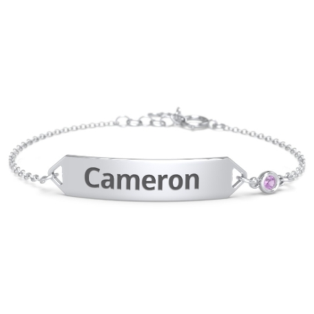Children's Birthstone Name Bracelet - Medium - Modern