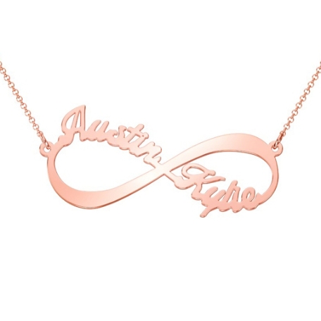 Forever Us Personalized Name Necklace - Rose Gold