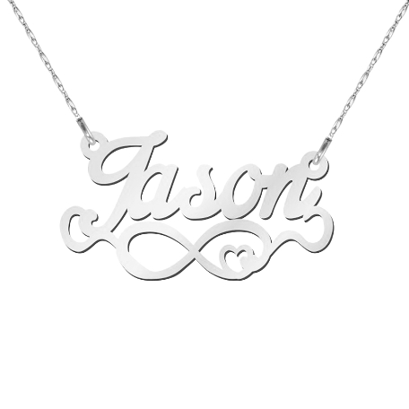 Loving Hearts Personalized Name Necklace w/Infinity - Sterling Silver