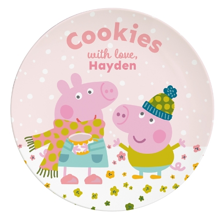 Peppa Pig Cookies with Love Plate