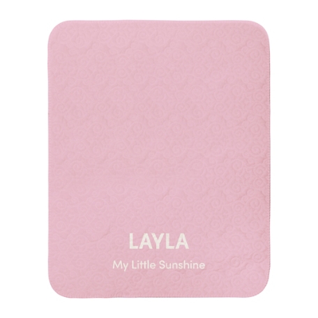 Any Message Quilted Baby Blanket S - Pink