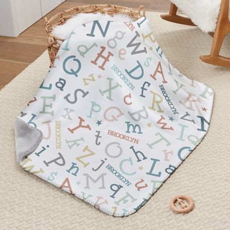 Dancing Alphabet Sherpa Baby Blanket