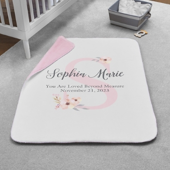 Elegant Baby Name Sherpa Baby Blanket