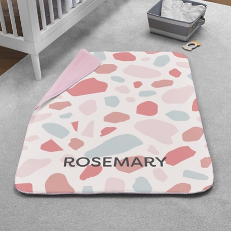 Geometric Name Sherpa Baby Blanket