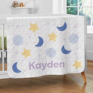 Moon and Stars Quilted Baby Blanket