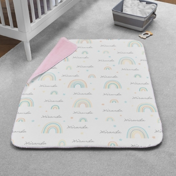 Rainbow Name Sherpa Baby Blanket