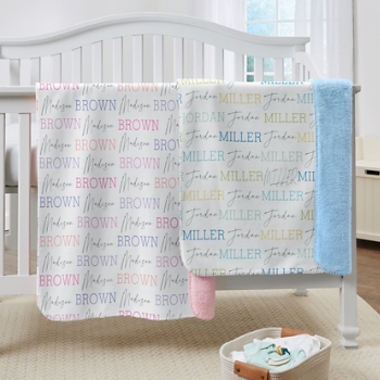 Signature Name Sherpa Baby Blanket