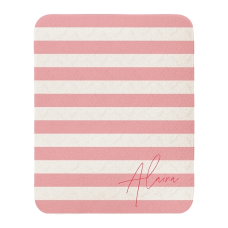 Signature Stripes Quilted Baby Blanket S - Pink