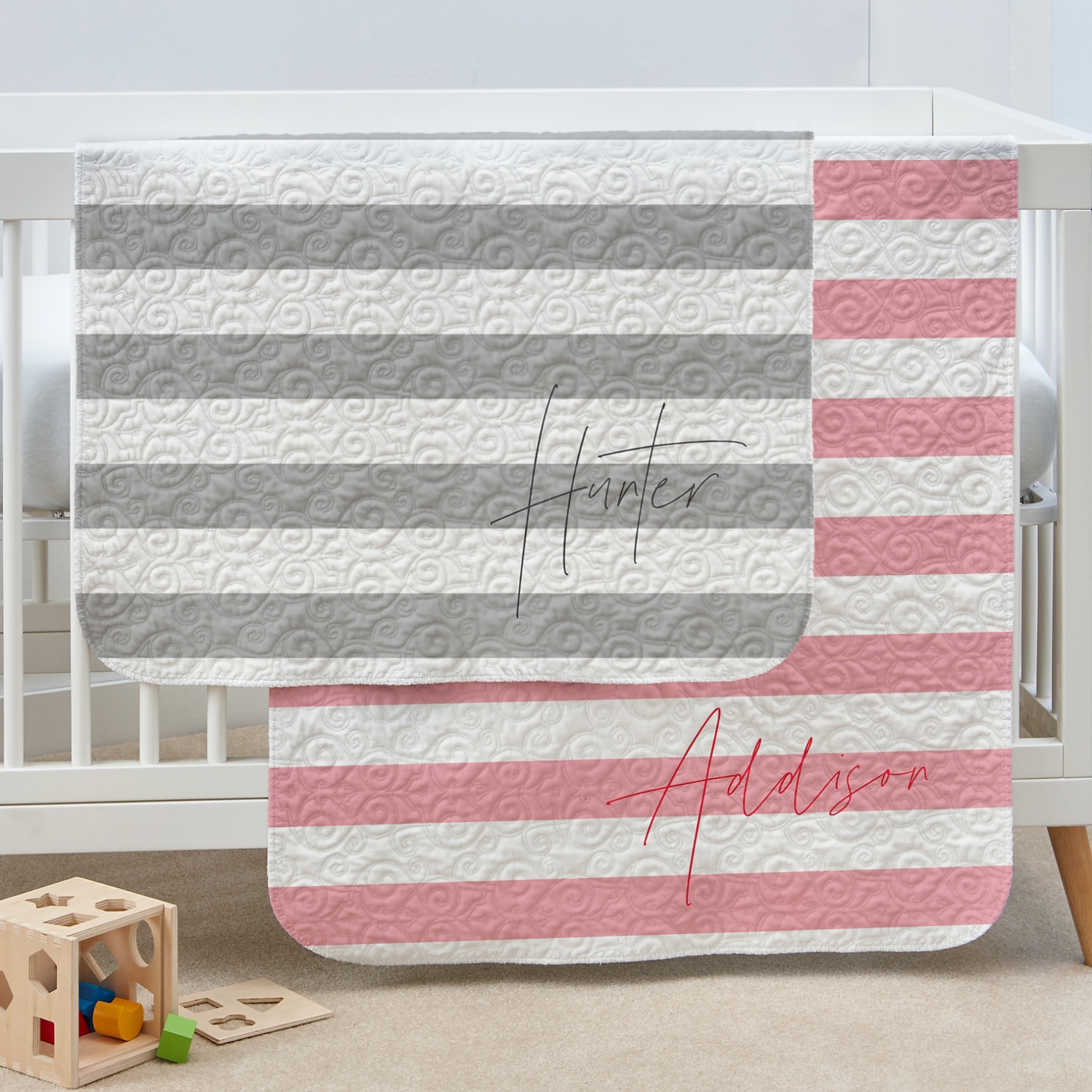 Signature Stripes Quilted Baby Blanket