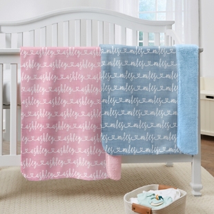 Written with Love Sherpa Baby Blanket