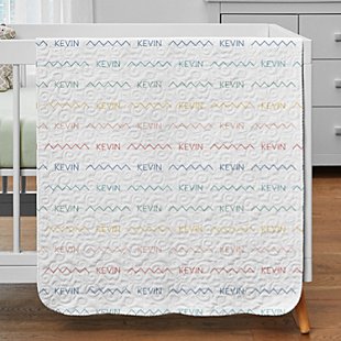 Zig Zag Name Quilted Baby Blanket