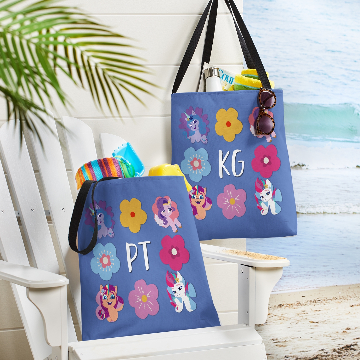 My Little Pony Rainbows and Flowers Blue Tote Bag