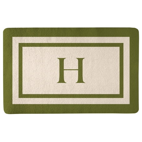 Single Initial Doormat - 17x27 - Green