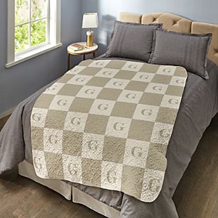 Single Initial Quilted Throw