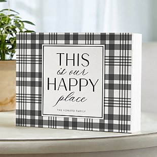 This Is Our Happy Place Wood Block
