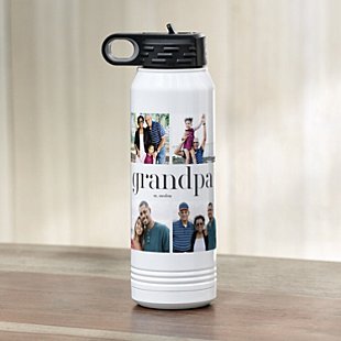 Titles of Love Photo Collage Stainless Steel Water Bottle