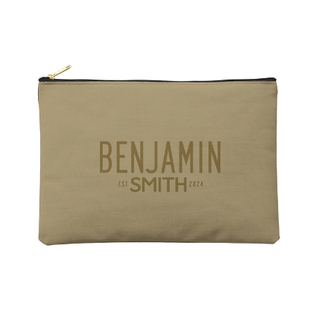 You Name It Zipper Pouch - Large - Khaki