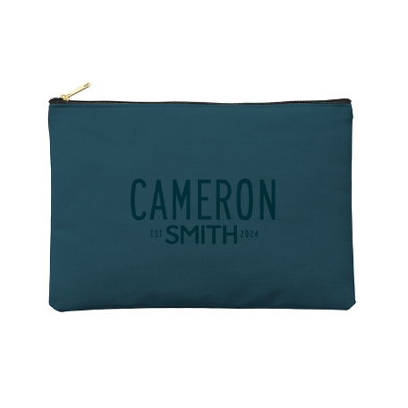 You Name It Zipper Pouch - Large - Navy Blue