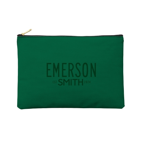 You Name It Zipper Pouch - Large - Olive Green