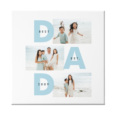 DAD Established Photo Collage Canvas - 16X16 - Unframed
