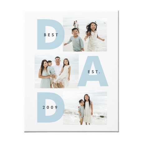 DAD Established Photo Collage Canvas - 16X20 - Unframed