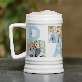 DAD Established Photo Collage Ceramic Beer Stein