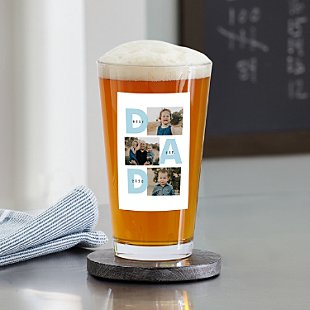 DAD Established Photo Collage Pint Glass