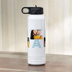 DAD Established Photo Collage Stainless Steel Water Bottle