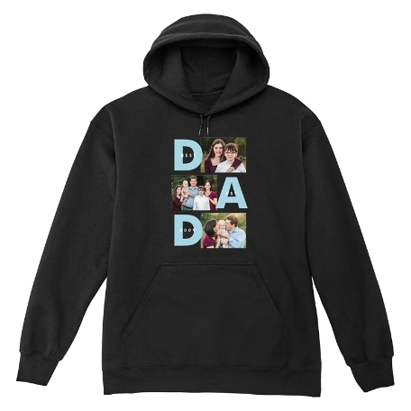 DAD Established Photo Collage Hooded Black Sweatshirt - 2XL