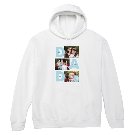 DAD Established Photo Collage Hooded White Sweatshirt - XL